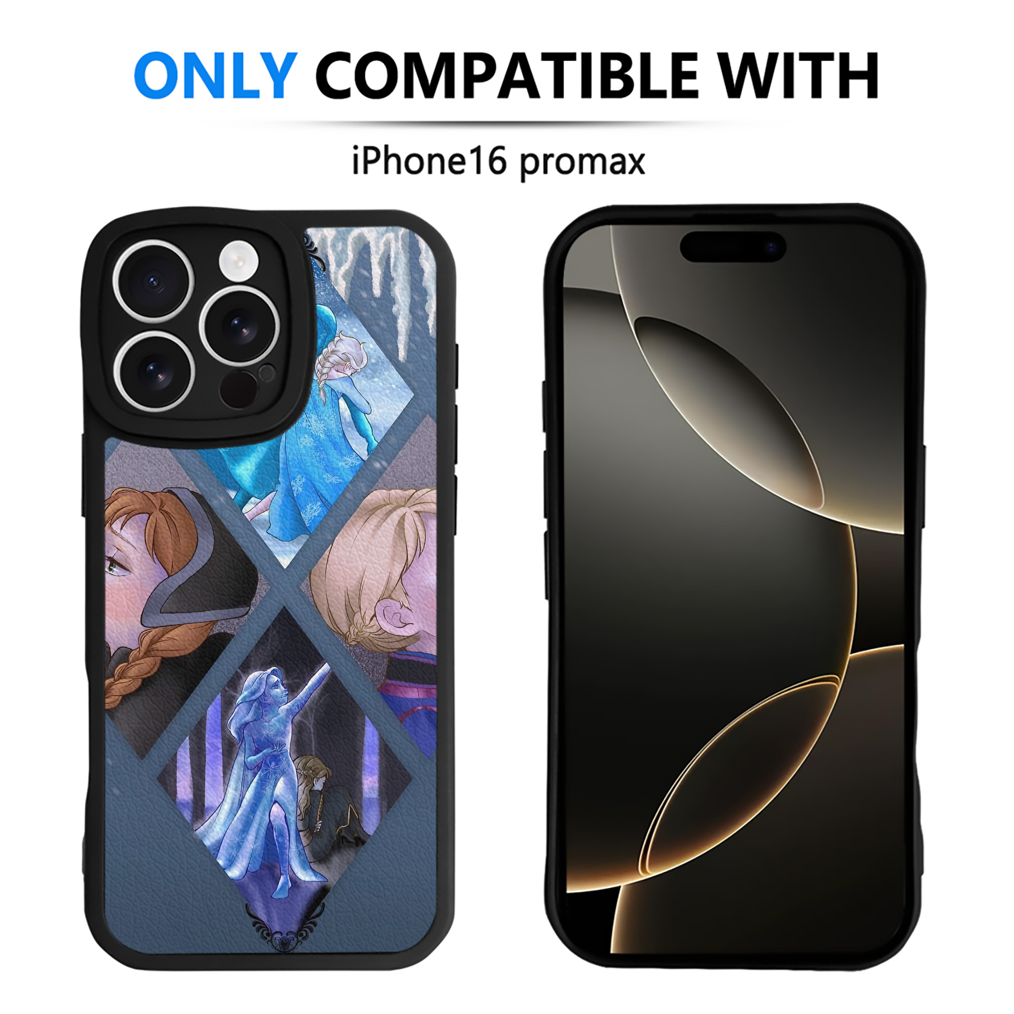 （画像用） アナと雪の女王 アンナ エルサ Frozen Anna Elsa 【iPhone 16シリーズ対応】シリコンスマホケース（レザー調） 材質：シリコン